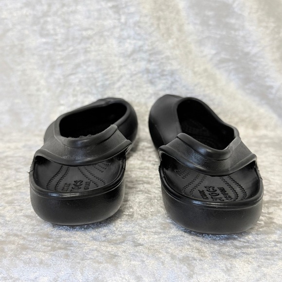 Crocs Women's Olivia II Size-7 Black Slingback Ballet Flats Shoes Elastic Strap - Picture 6 of 10